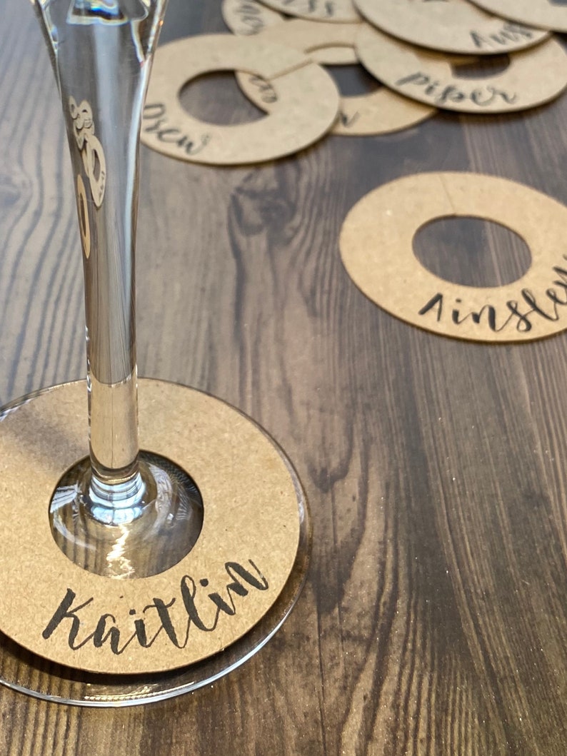 Wine glass name tags template for thanksgiving