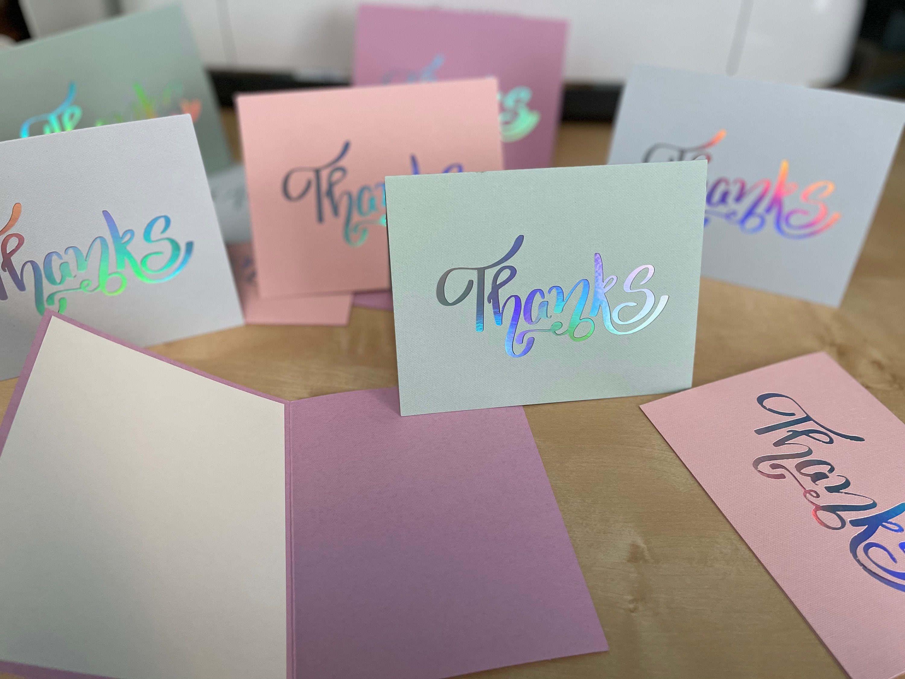 holographic thank you cards Prismatic Thank You Cards