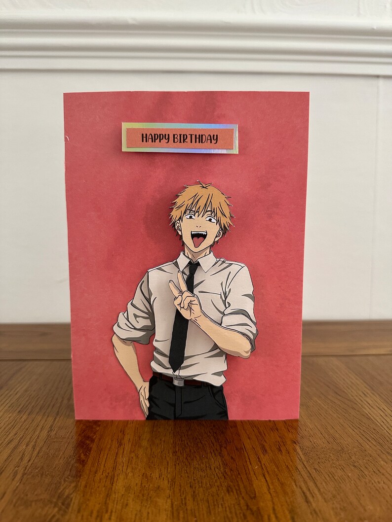Chainsaw Man Denji Birthday Card 3D Decoupage Card Etsy UK