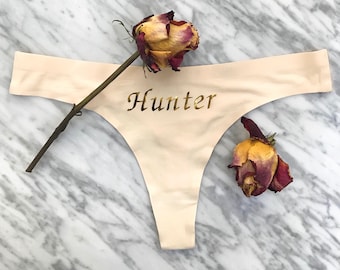 Personalized Thong | Surprise gift for Valentine's Day, honeymoons, bachelorette parties, weddings, anniversary and any romantic occasion!