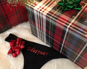Personalized Thong | Sexy surprise gift for honeymoons, bachelorette parties, weddings and any romantic occasion!