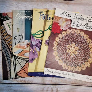 1950s Vintage Crochet Pattern Magazines Coats & Clark and Lily Design