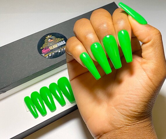 Green Louis Vuitton Press On Nails - Nail & Bail - Best Press On Nails