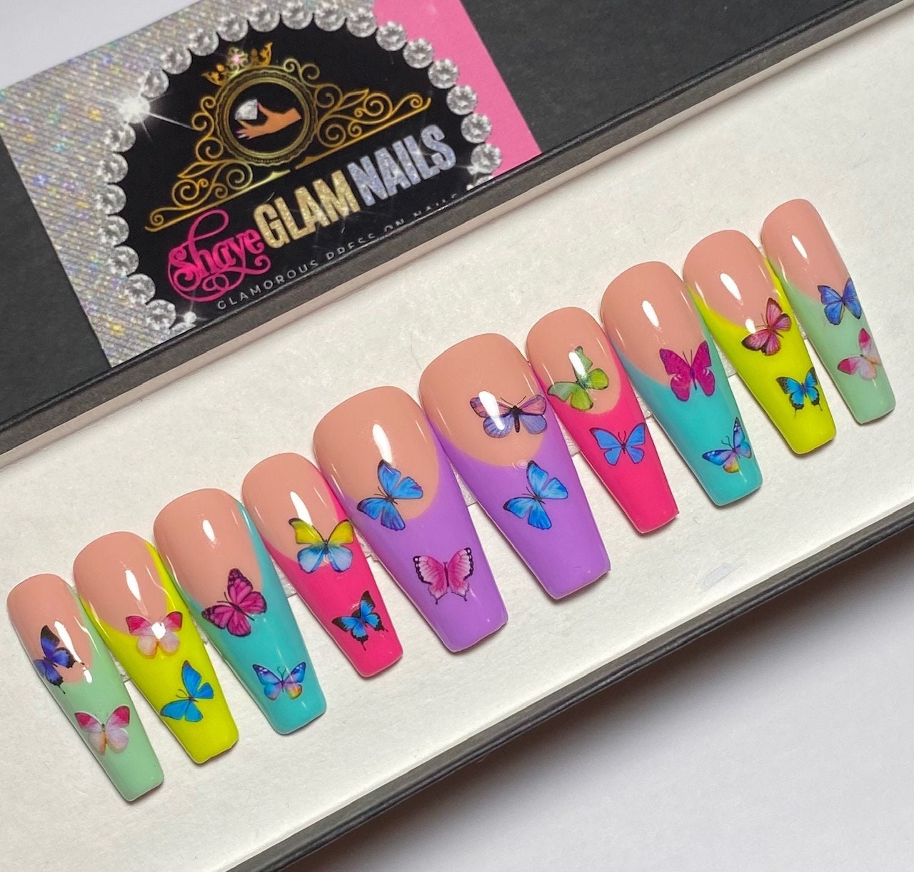 Easter Nails French Press on Nails French Tips French - Etsy