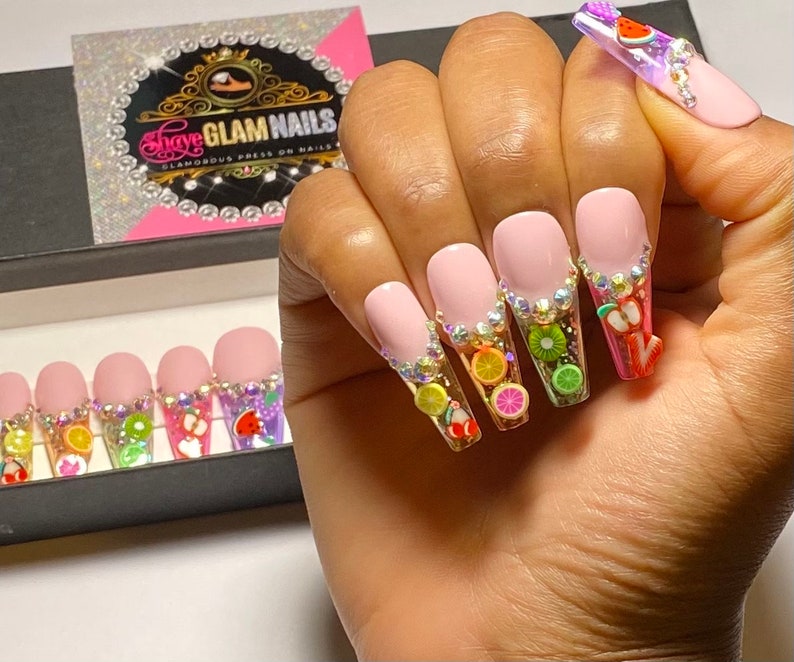 Fruit Fruity Tips Fruit Nails Fake Nails False Nails Etsy