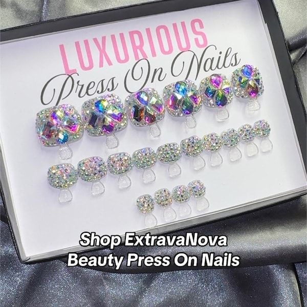 Beauty Bling Diamond Press On Toenails