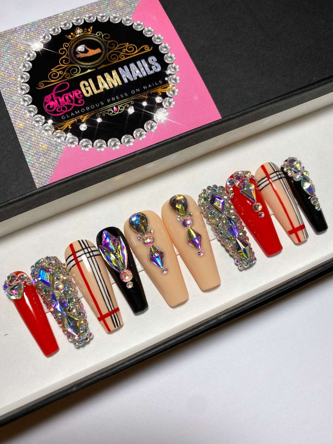 Press on Nails Fake Nails False Nails Long Nails Short | Etsy