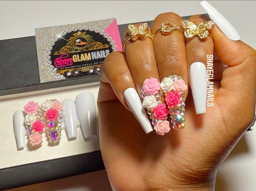 Press on Nails Press Ons Fake Nails False Nails Long - Etsy