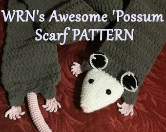 Il fantastico MODELLO della sciarpa "Possum" di WRN - Schema PDF all'uncinetto