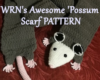 Crochet 'Possum Scarf Pattern: Chenille Yarn, Intermediate Level (PDF Pattern)