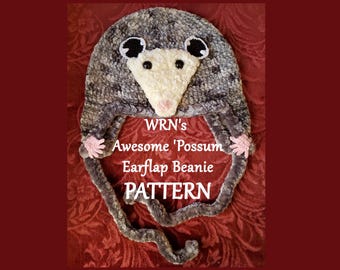 WRN's Awesome 'Possum Earflap Beanie PATTERN - PDF Pattern