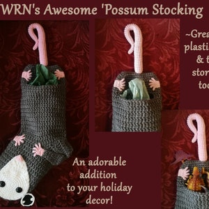 WRN's Awesome 'Possum Stocking PATTERN PDF crochet pattern image 3