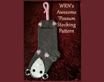 Crochet 'Possum Stocking Pattern: Whimsical Holiday Decor (PDF Pattern)
