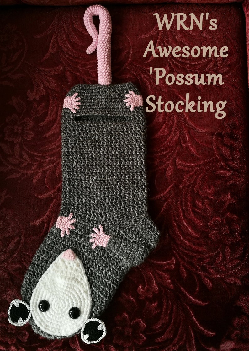 WRN's Awesome 'Possum Stocking PATTERN PDF crochet pattern image 2