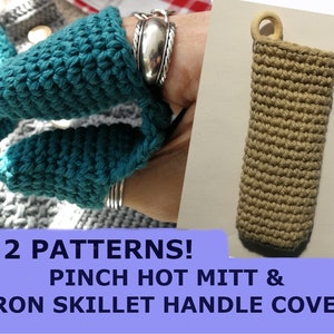 Patrón de funda para mango de sartén y manopla de crochet (Descargar PDF)