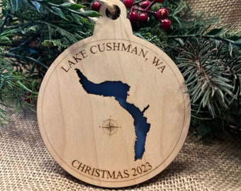 Lake Christmas ornament, Lake house ornament, Christmas decor, Lake House Decor, Christmas gift, custom lake gift