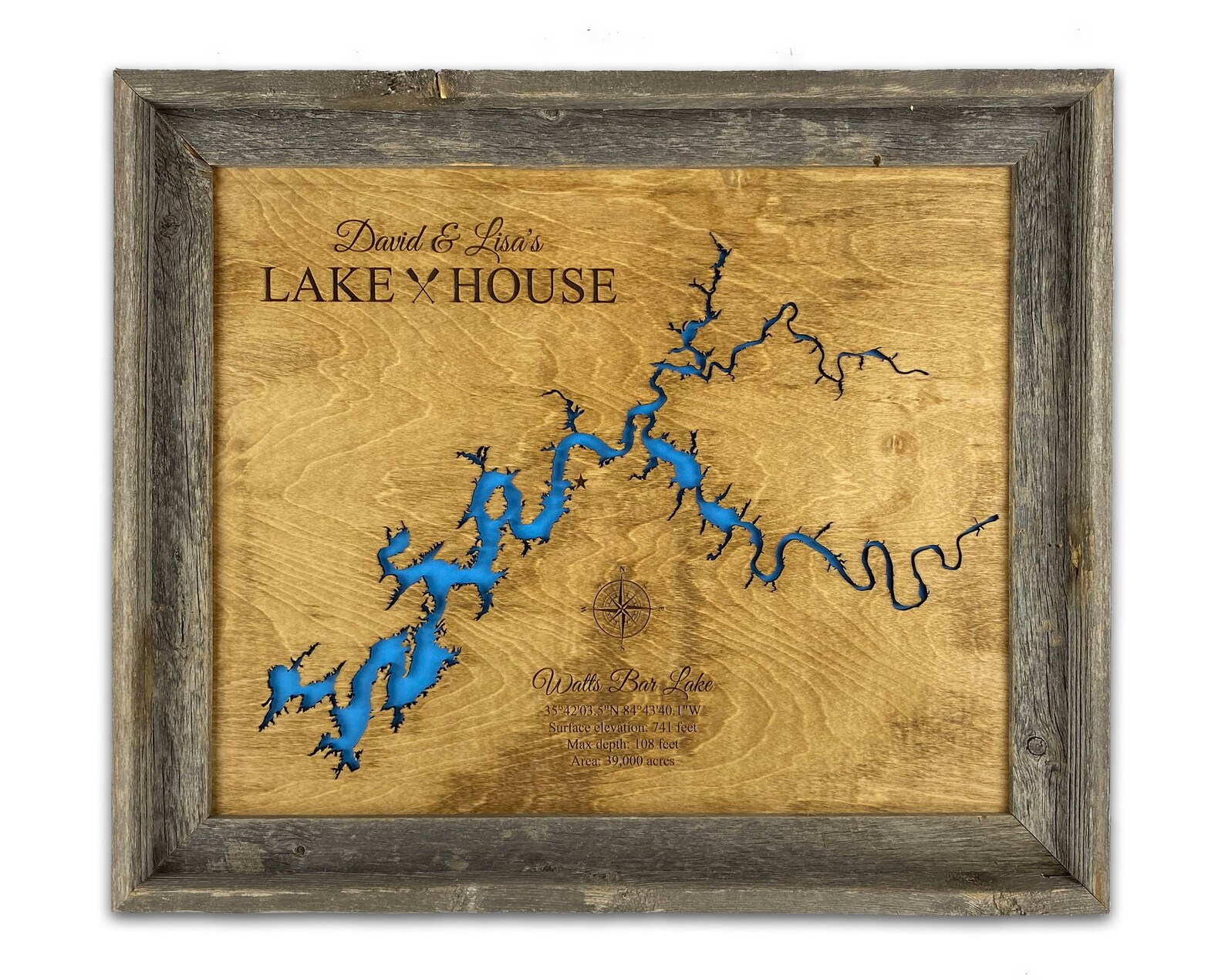 Lake House Decor Gift Map Wood Sign Personalized Any Etsy