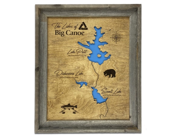 Map Of Big Canoe Big Canoe Lake Georgia Custom Lake Map Personalized Lake - Etsy