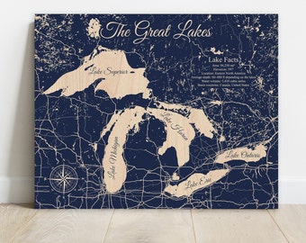 Lake House Decor, Personalized Wood Sign, Custom Lake Map, Lake House Wall Art, Trending Colors, Best Selling