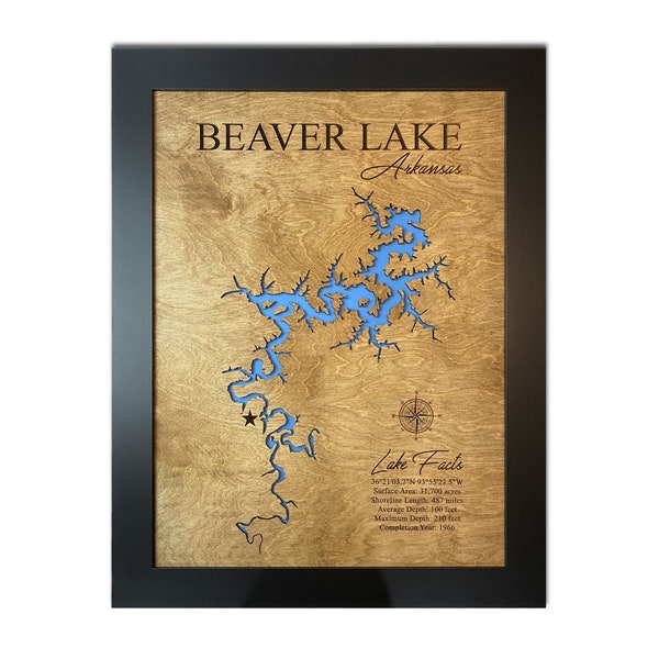 Beaver Lake or any lake - Lake House Decor - Wall Decor -Customer Wood Map Sign- Lake Art - 3D Wall Art - Wood Maps