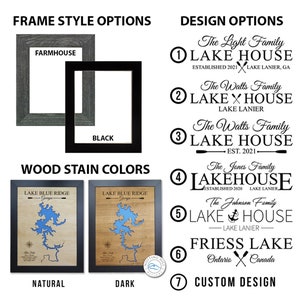 Lake House Decor, Personalized, Sign, Custom Lake Map, Cabin Lake Map, Family Cabin Art, Lake House Wall Art image 9