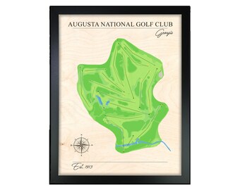 Golf Gift Custom Wood Course Map, Golf Art, Golf Wall Art, Golf Decor, Gift For Golfer