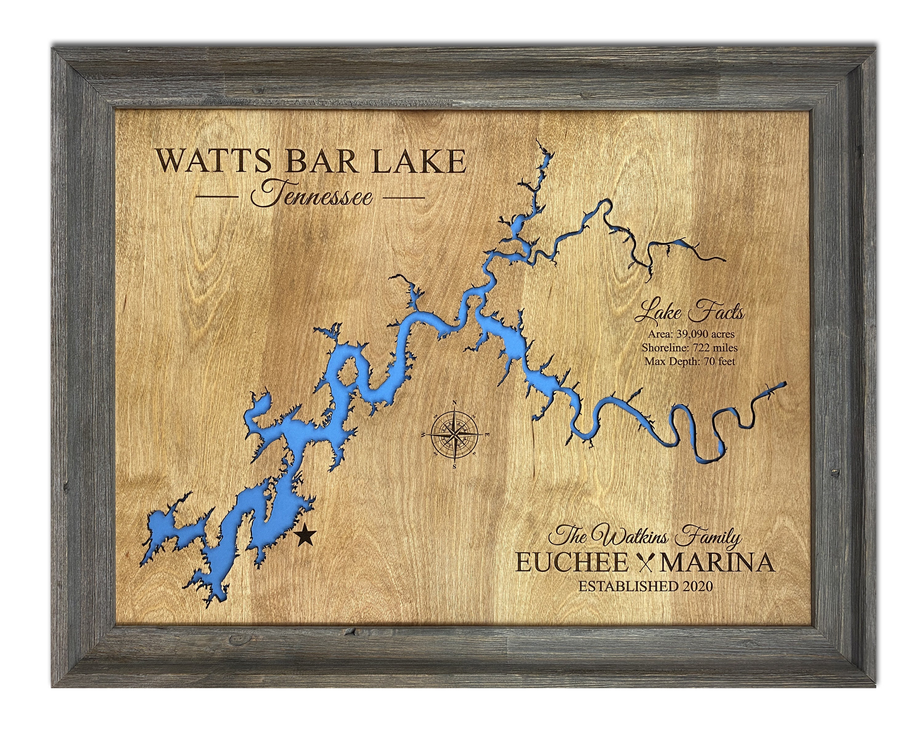 Watts Bar Lake Map Watts Bar Lake Wood Map Sign Custom Lake Map Cabin Lake | Etsy Ireland