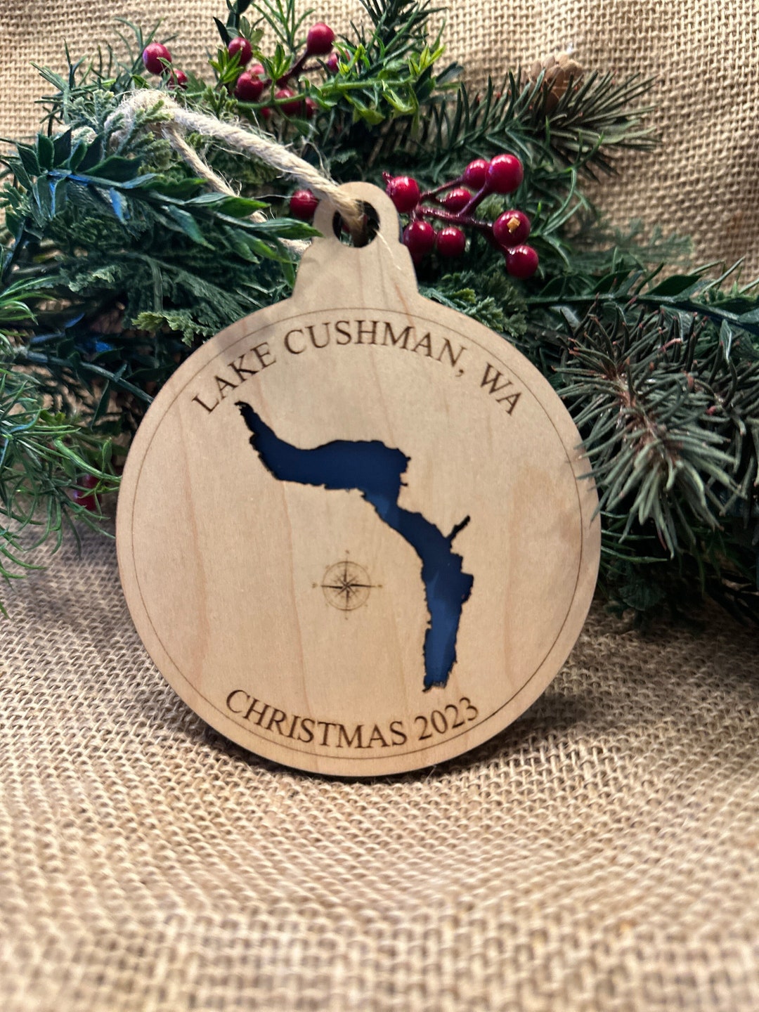 Lake Christmas Ornament, Lake House Ornament, Christmas Decor, Lake