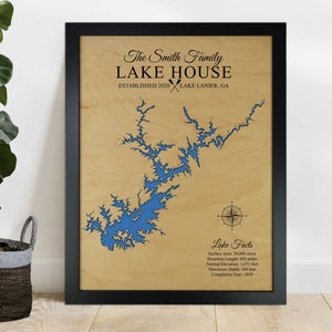 Nautical Wall Decor, Custom Wood Map, Nautical Wood Chart, Lake House Wall Art. Personalized