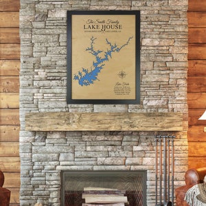 Lake Lanier Georgia Map, Custom Maps, Wood, Gift, Lake house