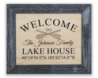 Personalized Lake House Sign, Family Lake House, Lake House Decor, Lake Gifts, Lake Themed Home Decor, Lake House Gifts, Housewarming Gift