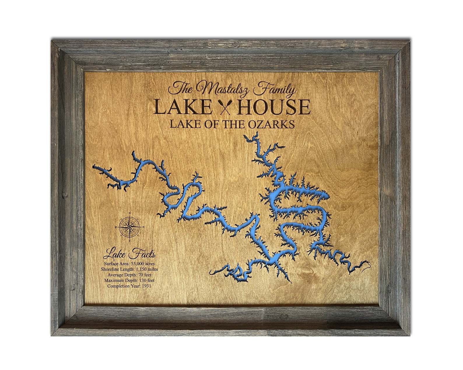 Lake of the Ozarks Gift Lake House Decor Custom Wood Map Etsy