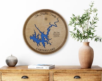 Custom Map Wood - Any Lake, River, Coastline - Personalized, Lake House Decor