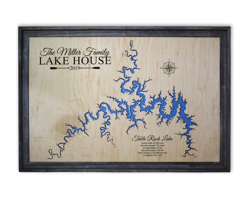 Lake of the Ozarks Gift Lake House Decor Custom Wood Map Etsy
