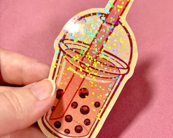 Basic Boba: Holographic Vinyl Sticker