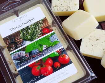 Tuscan Garden Trio - Soy Wax Melts - Fresh Herb Scents -Trio Melts