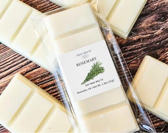 Pastillas de cera de romero, aromáticas, de soja, con aroma fresco.