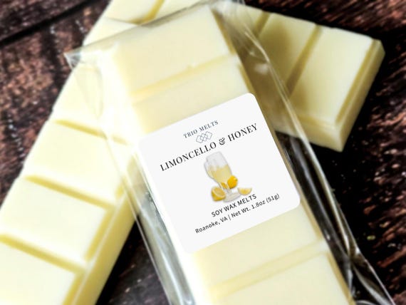 Limoncello & Honey, Soy Wax Melt, Citrus, Lemon Scent, Mediterranean Vibe