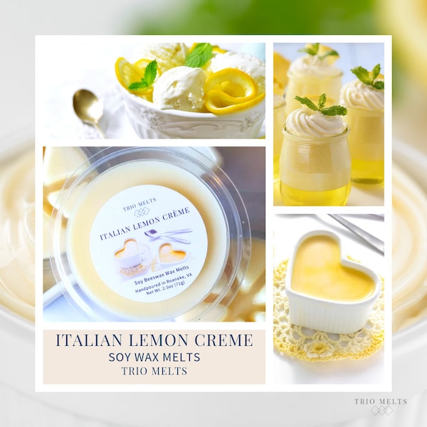 Italian Lemon Crème, Soy Wax Melt, Creamy Lemon Scent