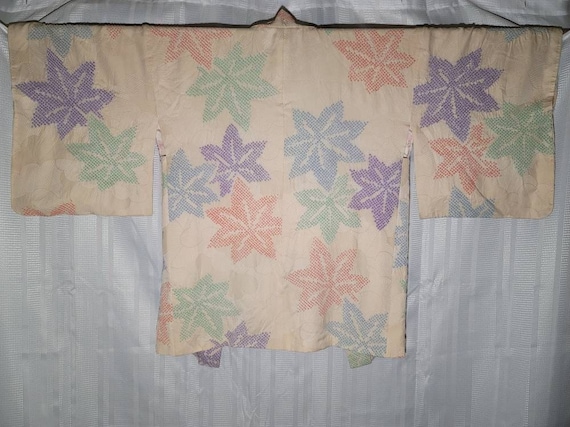 Vintage Haori Kimono Shibori Silk Showa Multicolo… - image 1