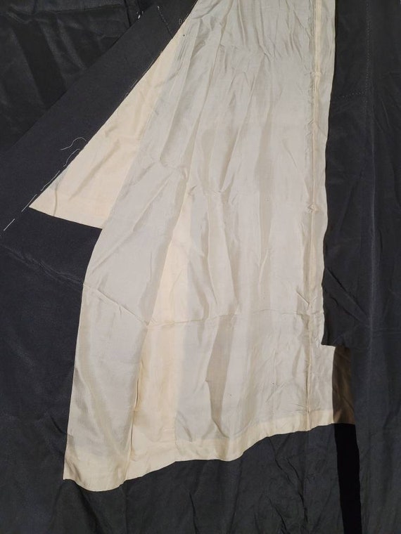Vintage Silk Kimono Black White Showa US Seller - image 4