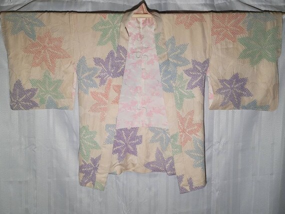 Vintage Haori Kimono Shibori Silk Showa Multicolo… - image 2