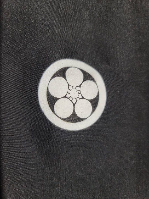 Vintage Haori Kimono Silk Showa Black Brown US Se… - image 5