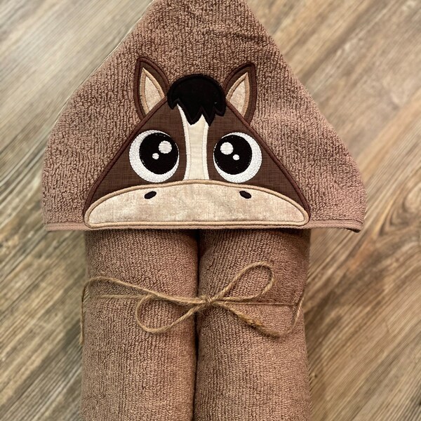 Horse Hooded Towel Etsy