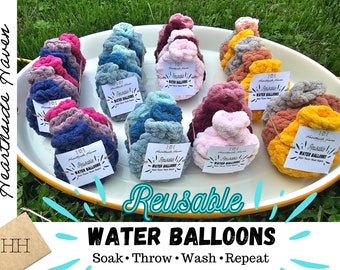 Reusable Water Balloons, Crocheted, Eco Friendly; 3 Pack, 6 Pack