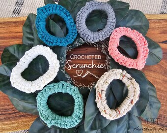 Katoen gehaakte scrunchies, minimalistische scrunchie; 3 stuks, 6 stuks