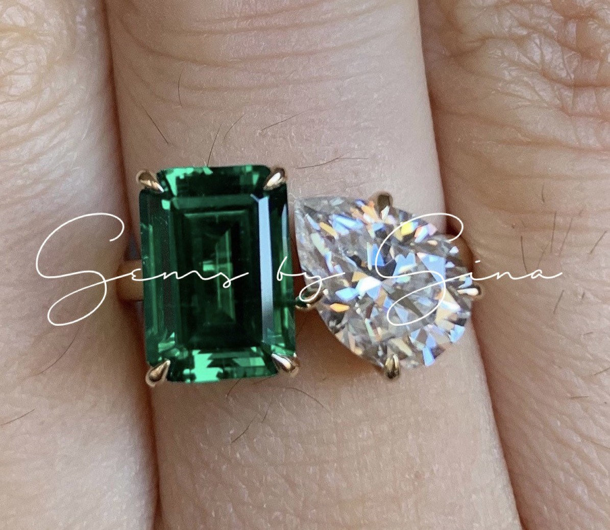 Two stone 2024 wedding ring