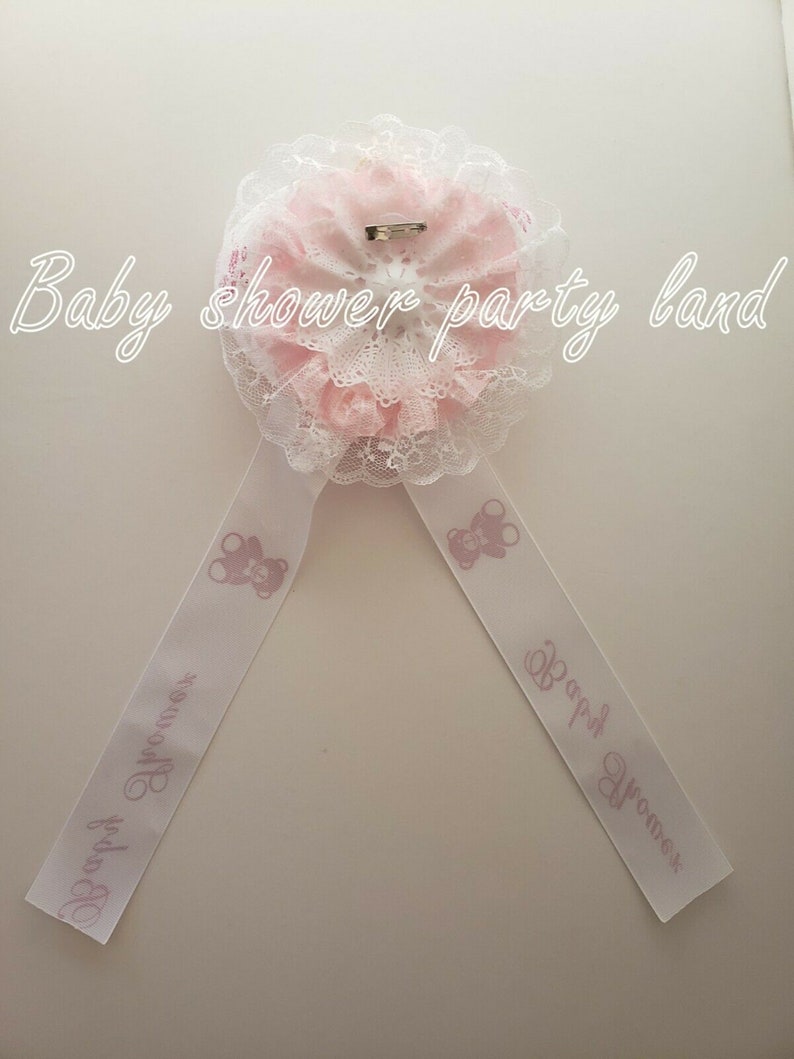Welcome Baby Shower Mom To Be It/'s a Girl Sash Pink Bottle Ribbon and Corsage