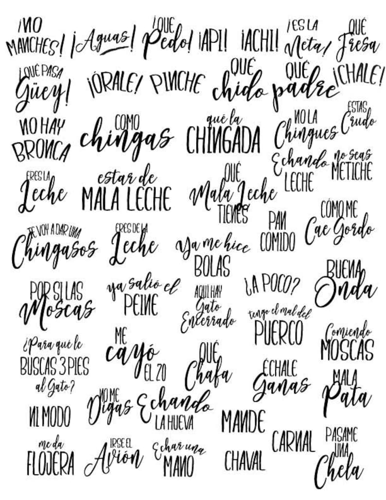 Mexican Slang Words/phrases Digital Download SVG PNG EPS Etsy