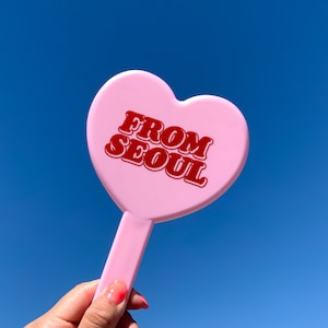 Pink aesthetic Mirror, Korean style Mirror, Heart shaped Mirror, Heart Hand Mirror